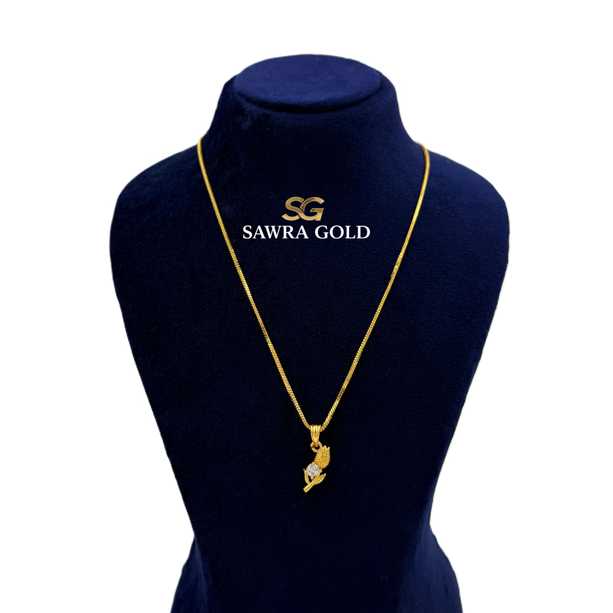 Sawra Gold Locket Chain 1201