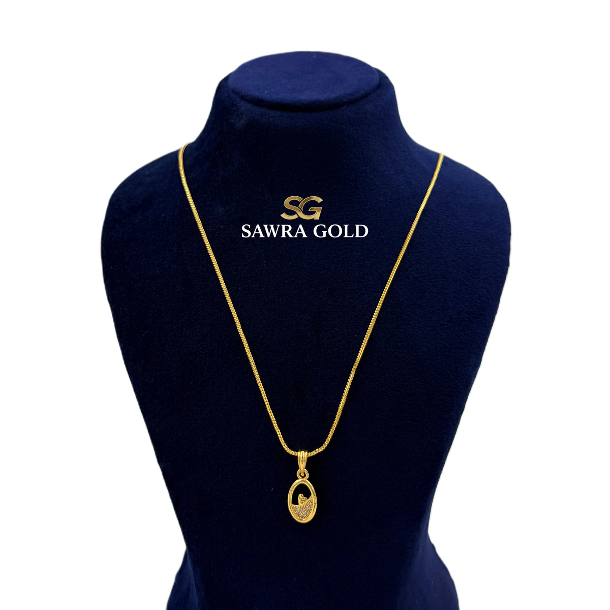 Sawra Gold Locket Chain 2601