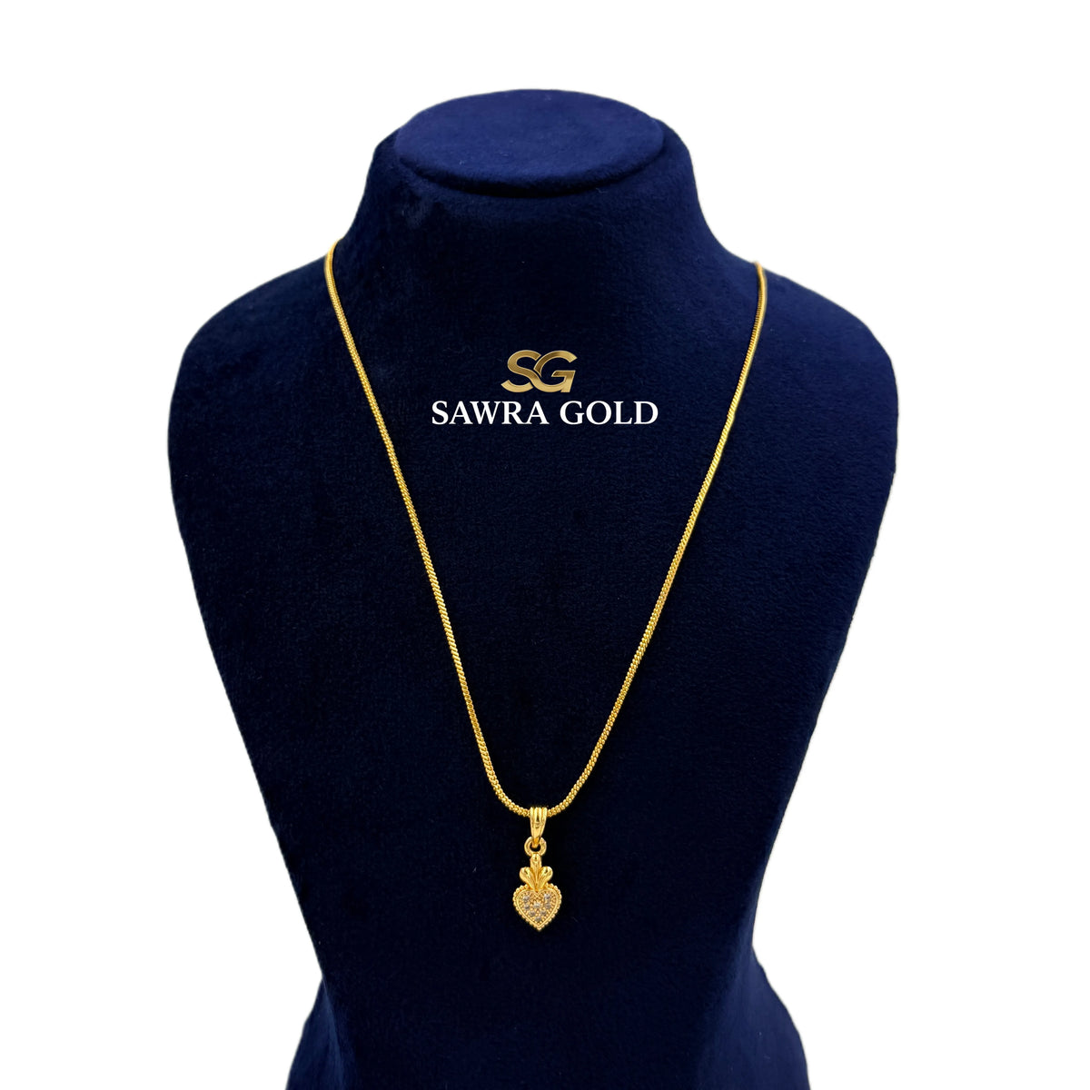 Sawra Gold Locket Chain 2606