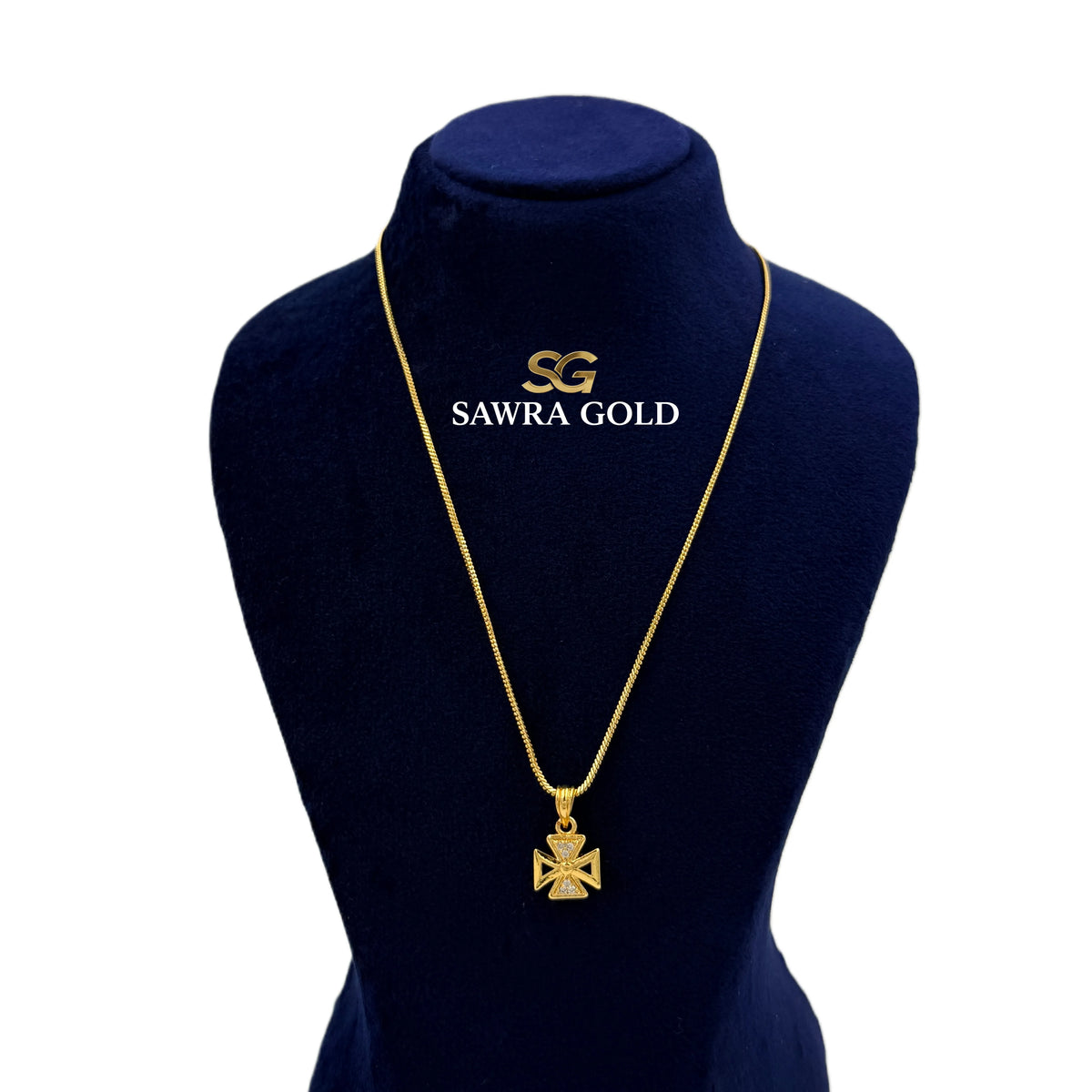 Sawra Gold Locket Chain 2616
