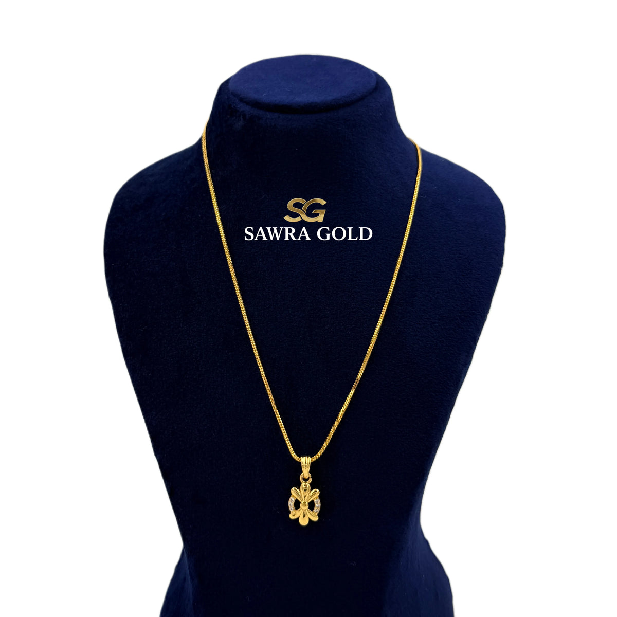 Sawra Gold Locket Chain 2618