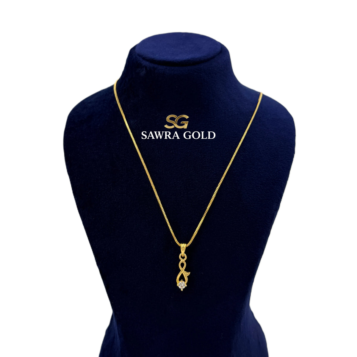Sawra Gold Locket Chain 2648