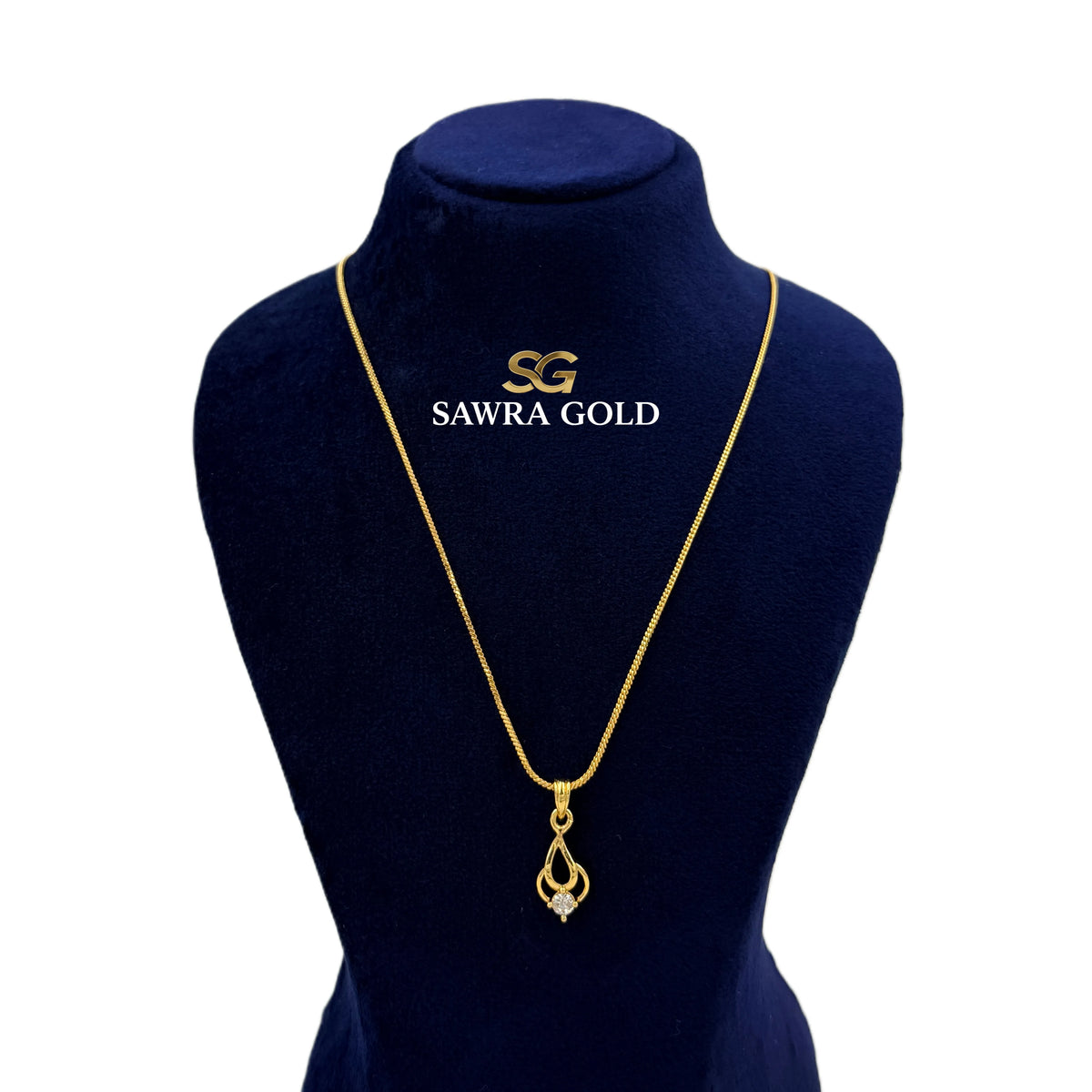 Sawra Gold Locket Chain 2649