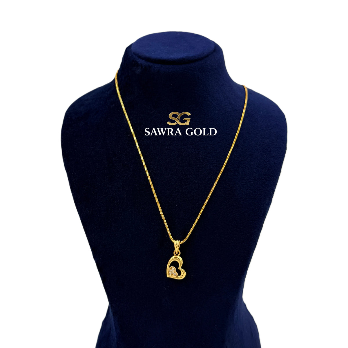 Sawra Gold Locket Chain 2654