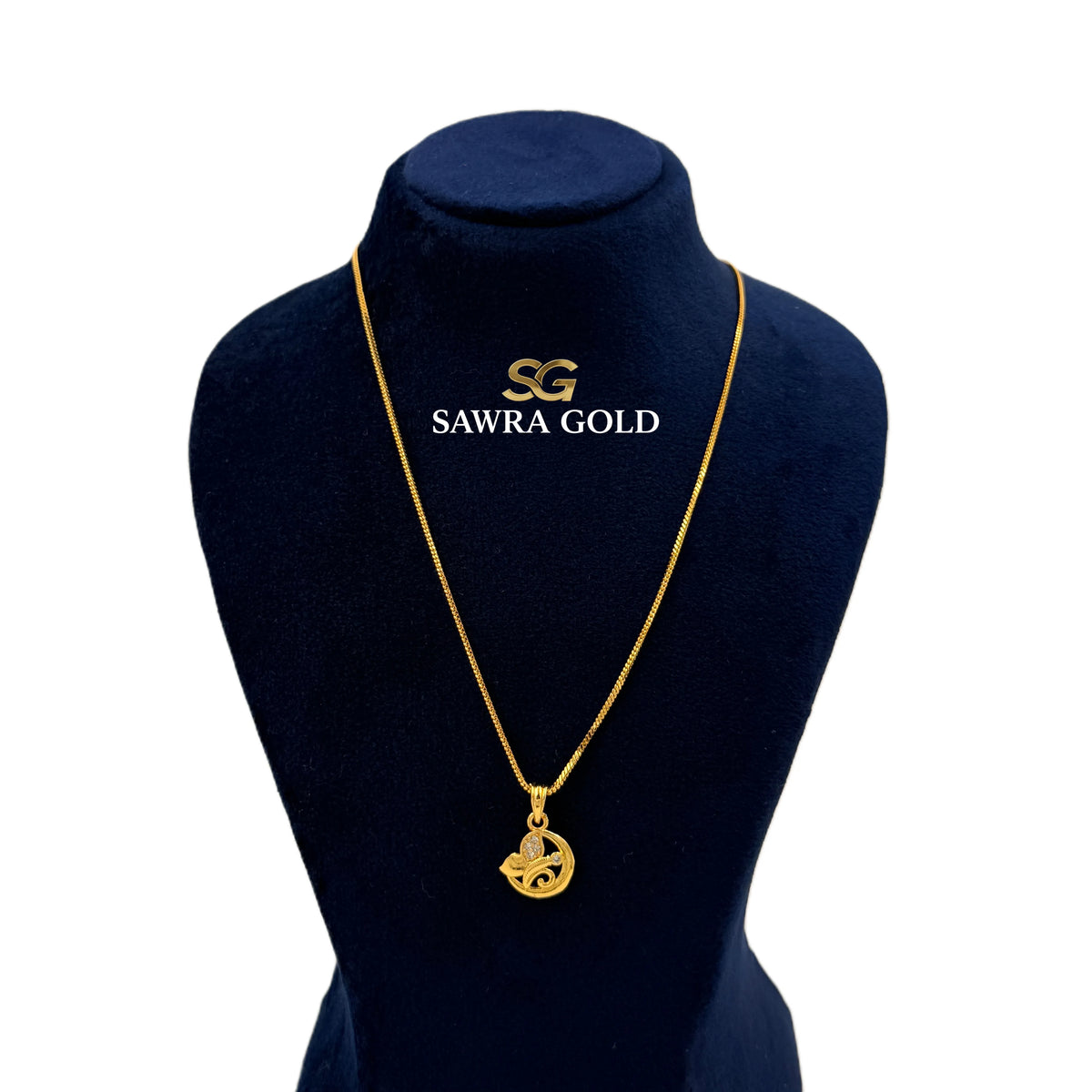 Sawra Gold Locket Chain 2655