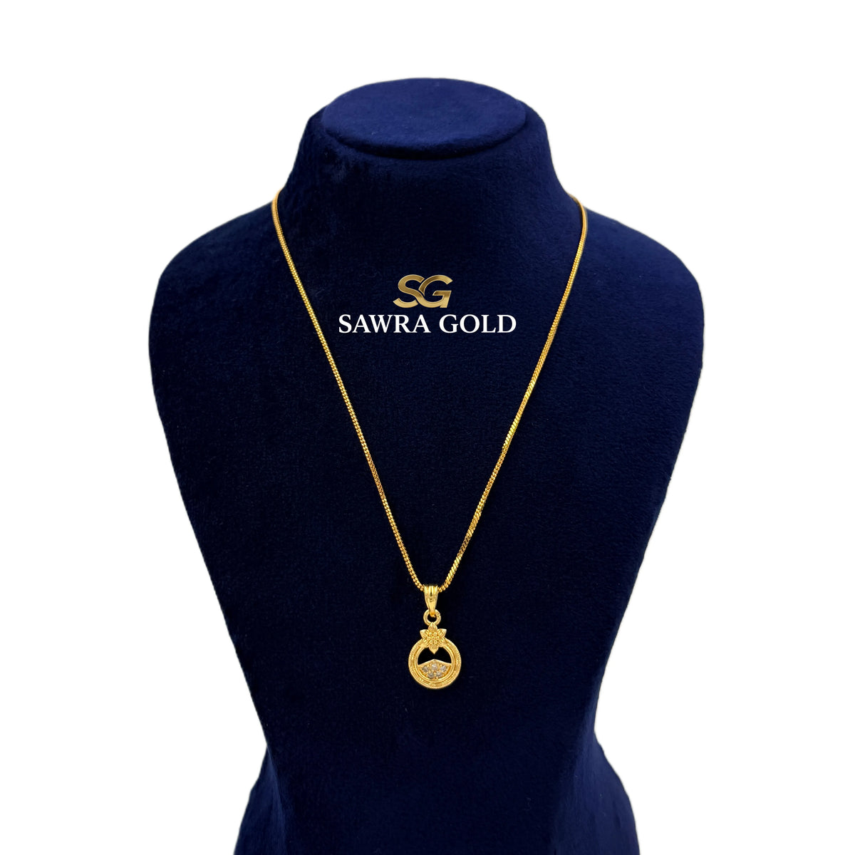 Sawra Gold Locket Chain 2656