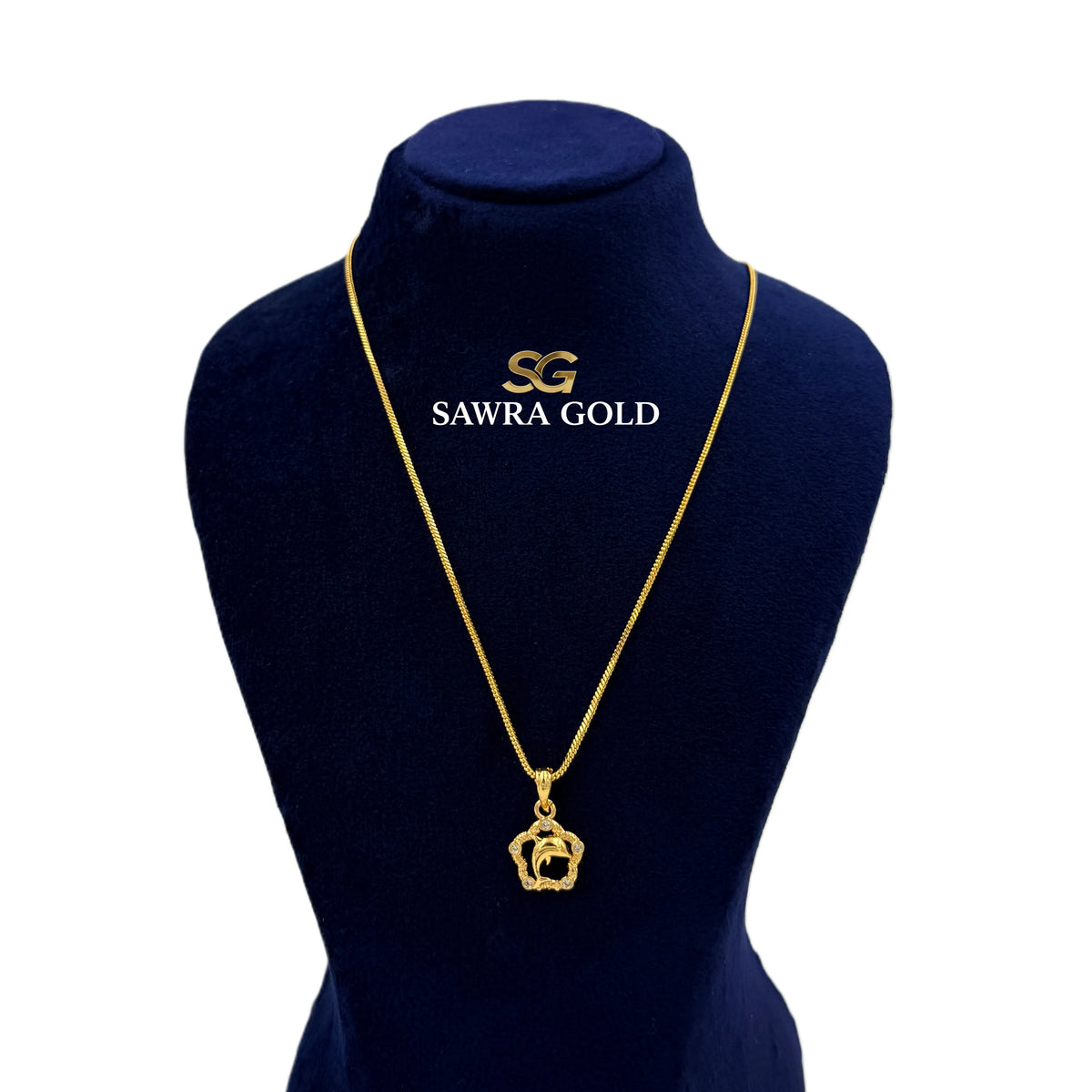 Sawra Gold Locket Chain 2658