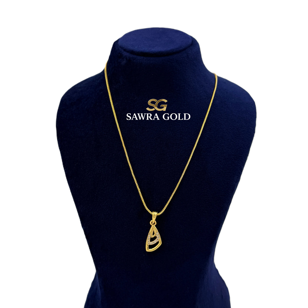 Sawra Gold Locket Chain 2665