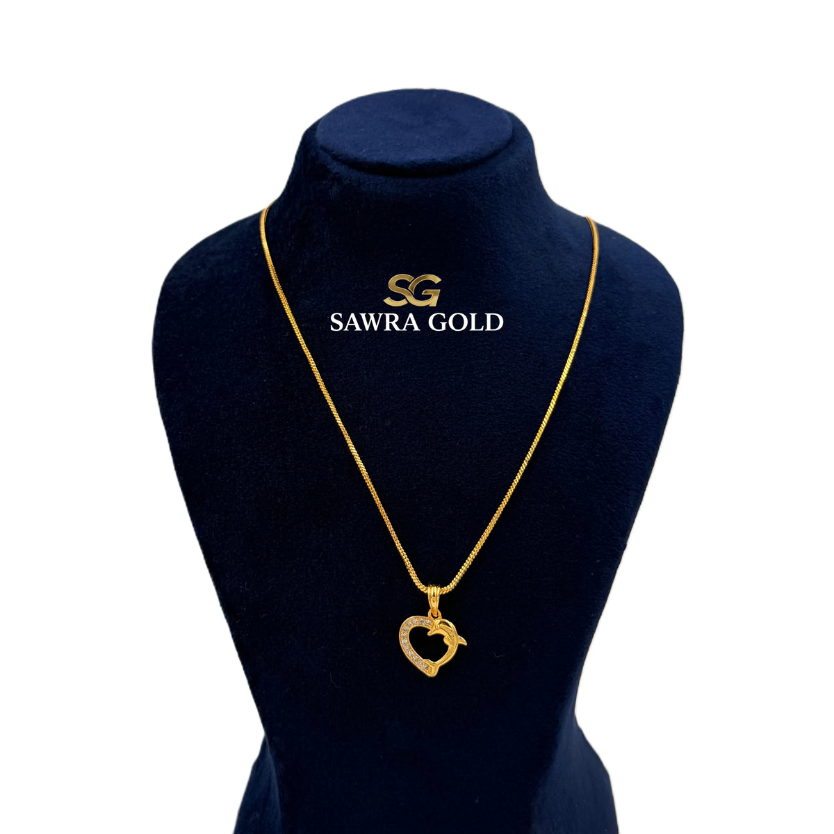Sawra Gold Locket Chain 1849
