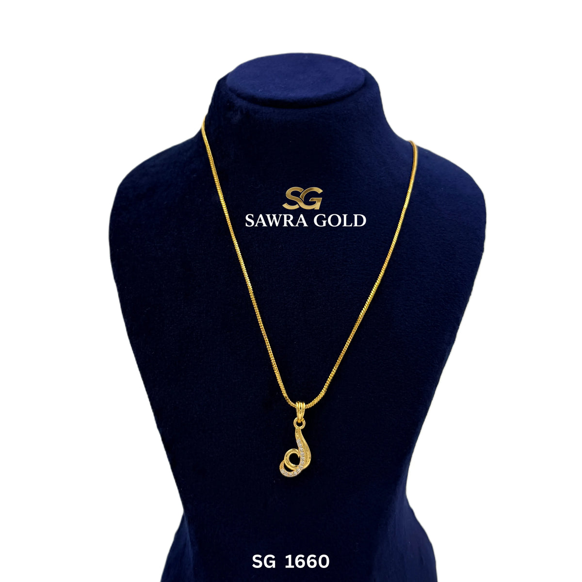 Sawra Gold Locket Chain 2660
