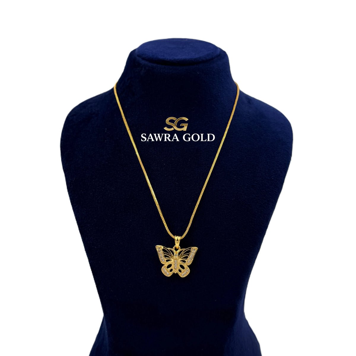Sawra Gold Locket Chain 2563