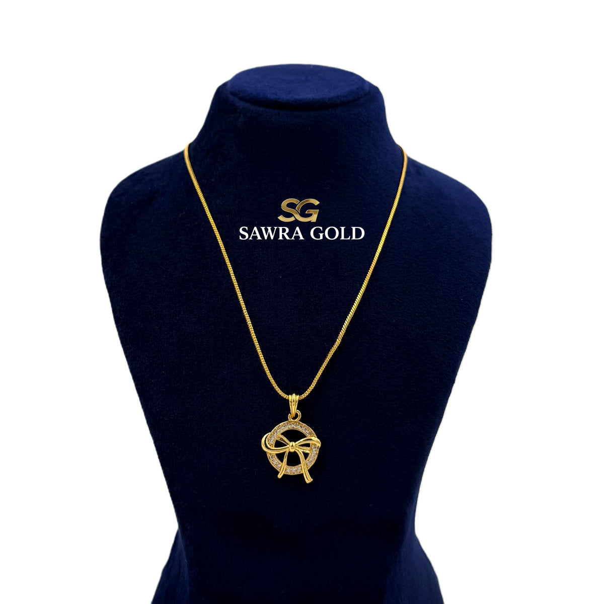 Sawra Gold Locket Chain 2567