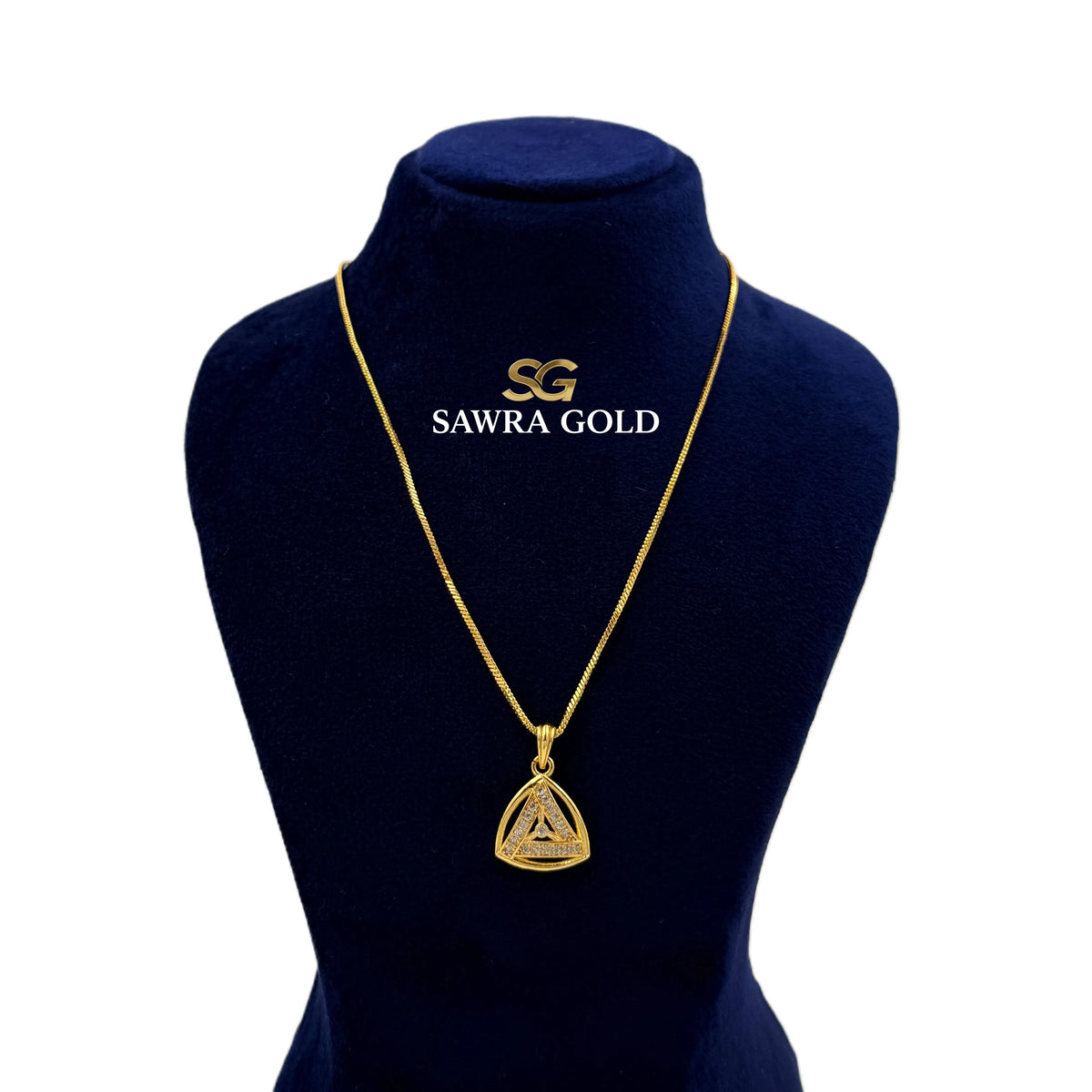 Sawra Gold Locket Chain 2569