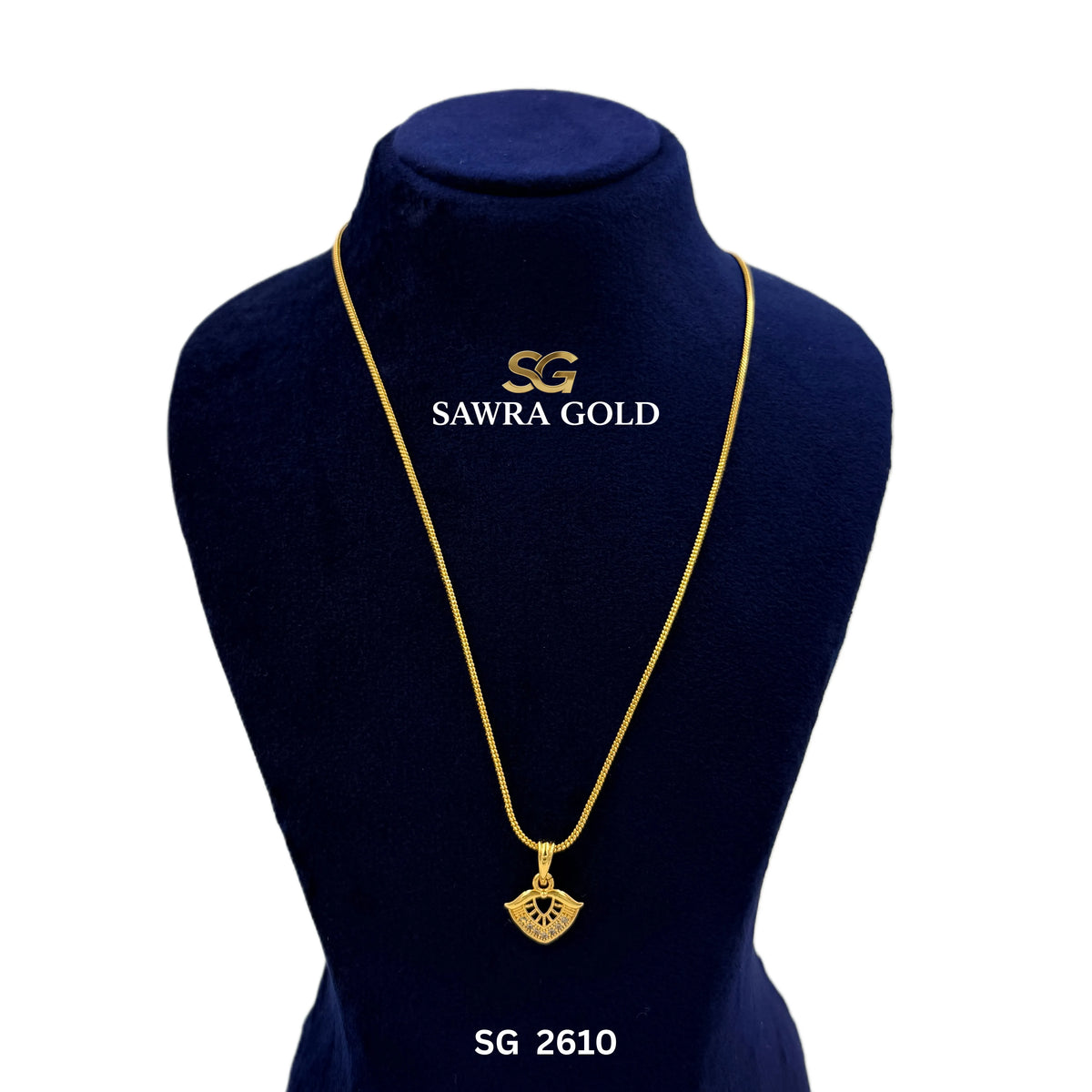 Sawra Gold Locket Chain 2610