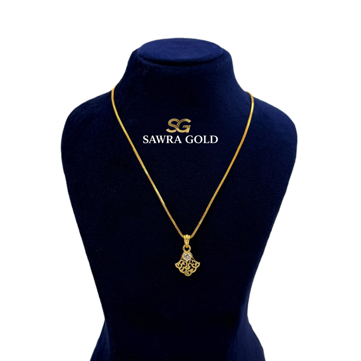 Sawra Gold Locket Chain 2642