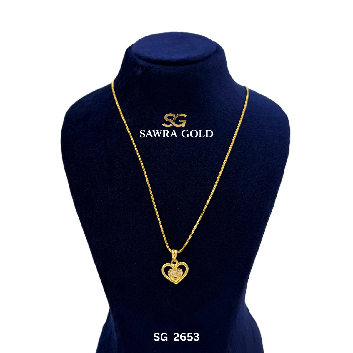Sawra Gold Locket Chain 2653