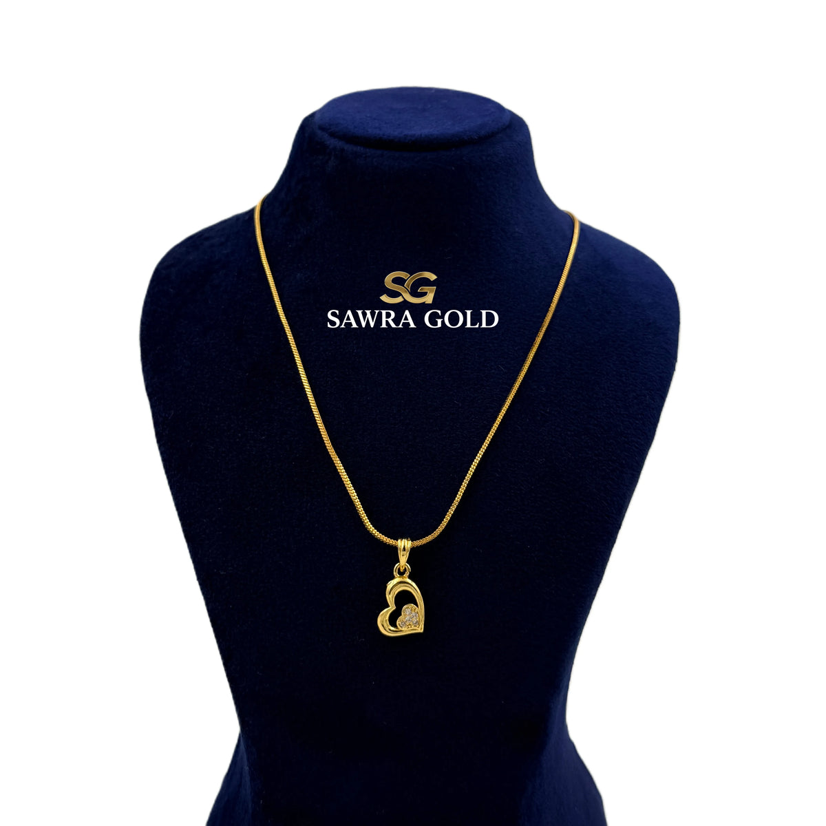Sawra Gold Locket Chain 2654