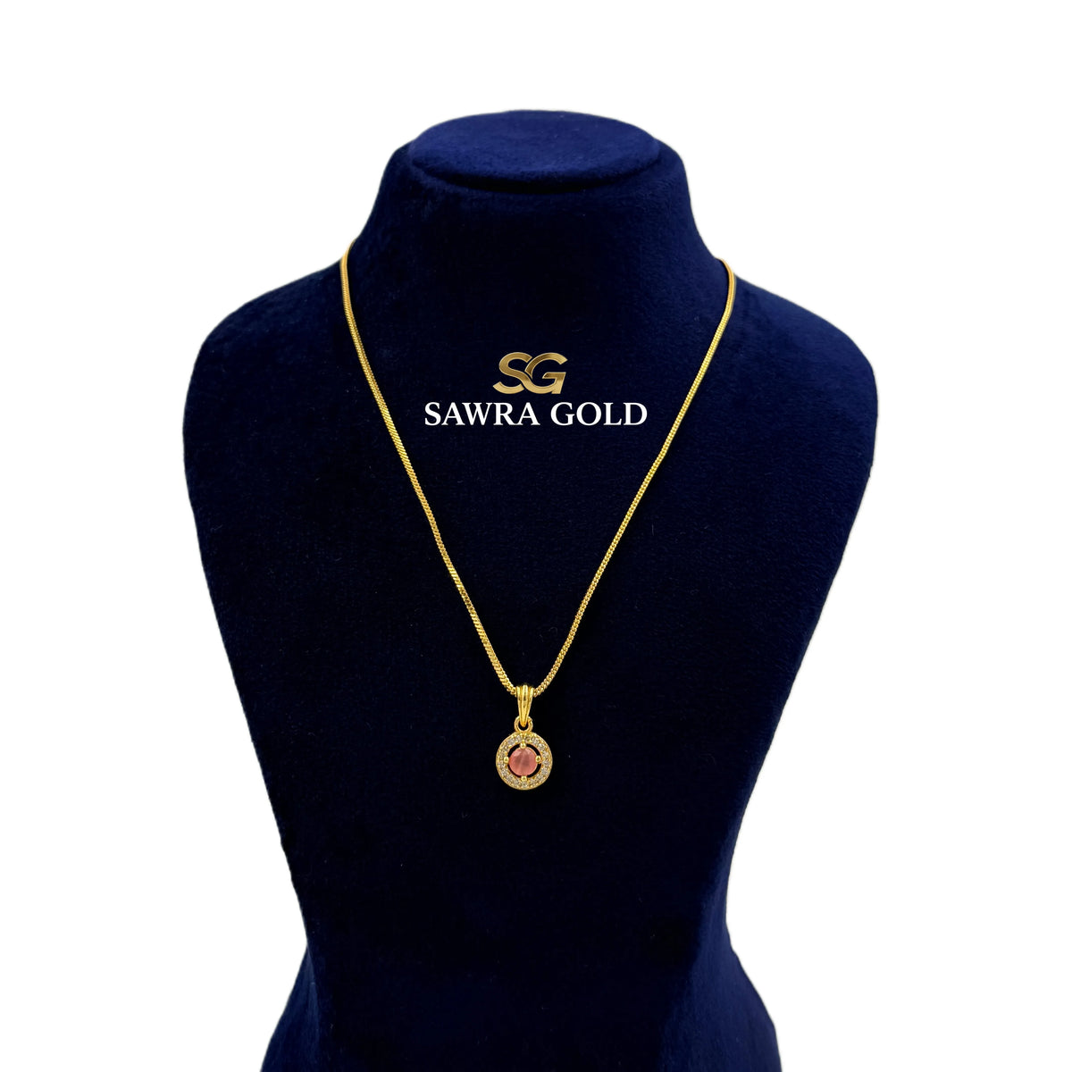 Sawra Gold Locket Chain 2672