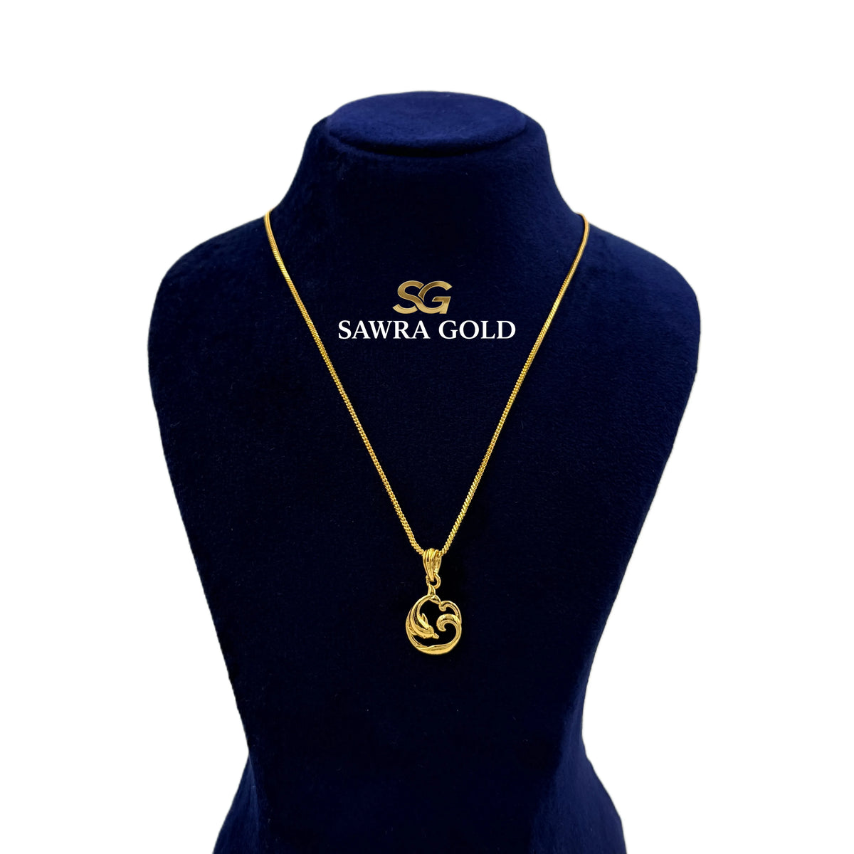 Sawra Gold Locket Chain 2727