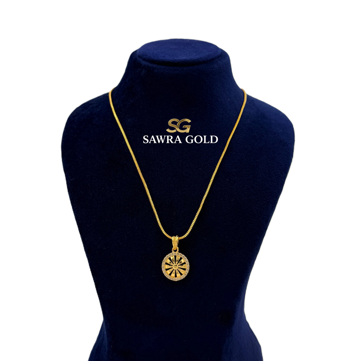 Sawra Gold Locket Chain 2847
