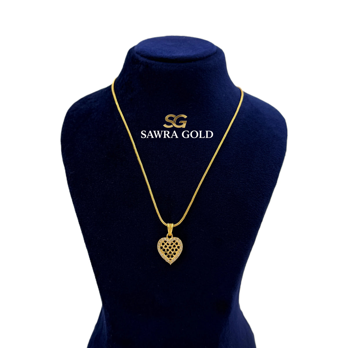 Sawra Gold Locket Chain 2848