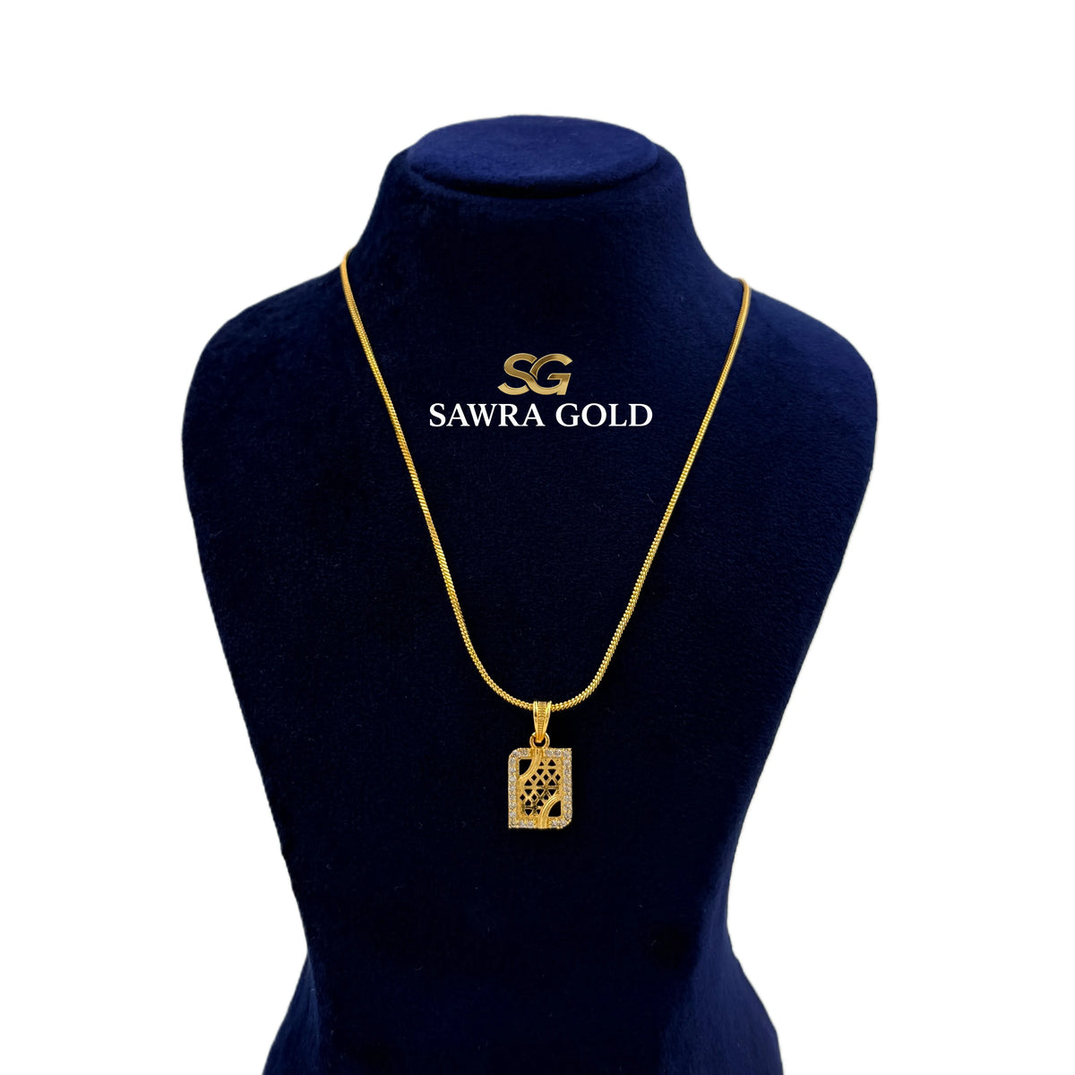 Sawra Gold Locket Chain 2850
